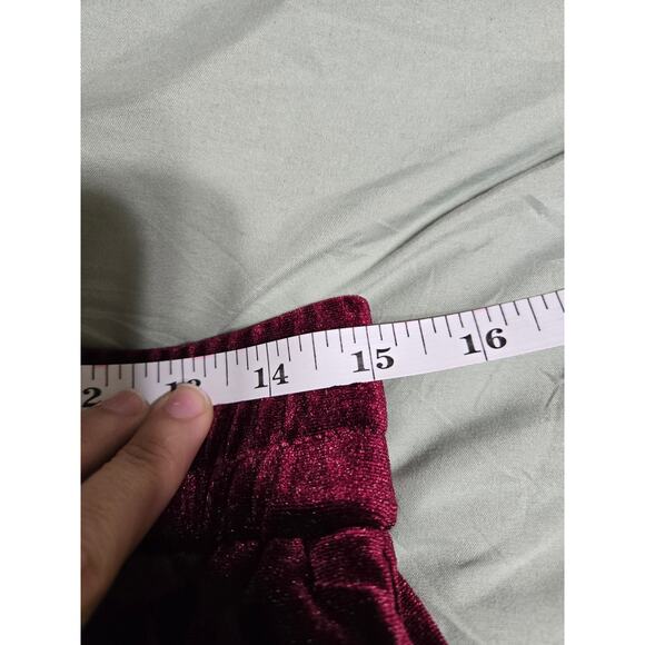 Skies are blue medium women's maroon wine velvet joggers new with tags - Picture 8 of 10